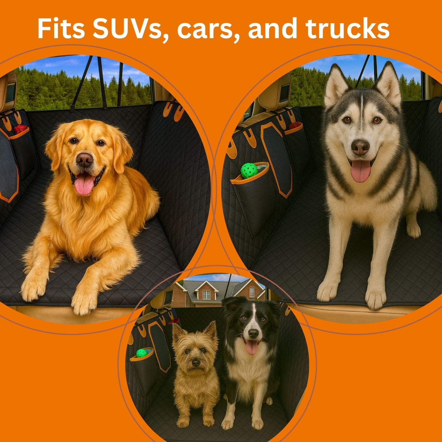 Dog Rear Seat Cover Hard Bottom